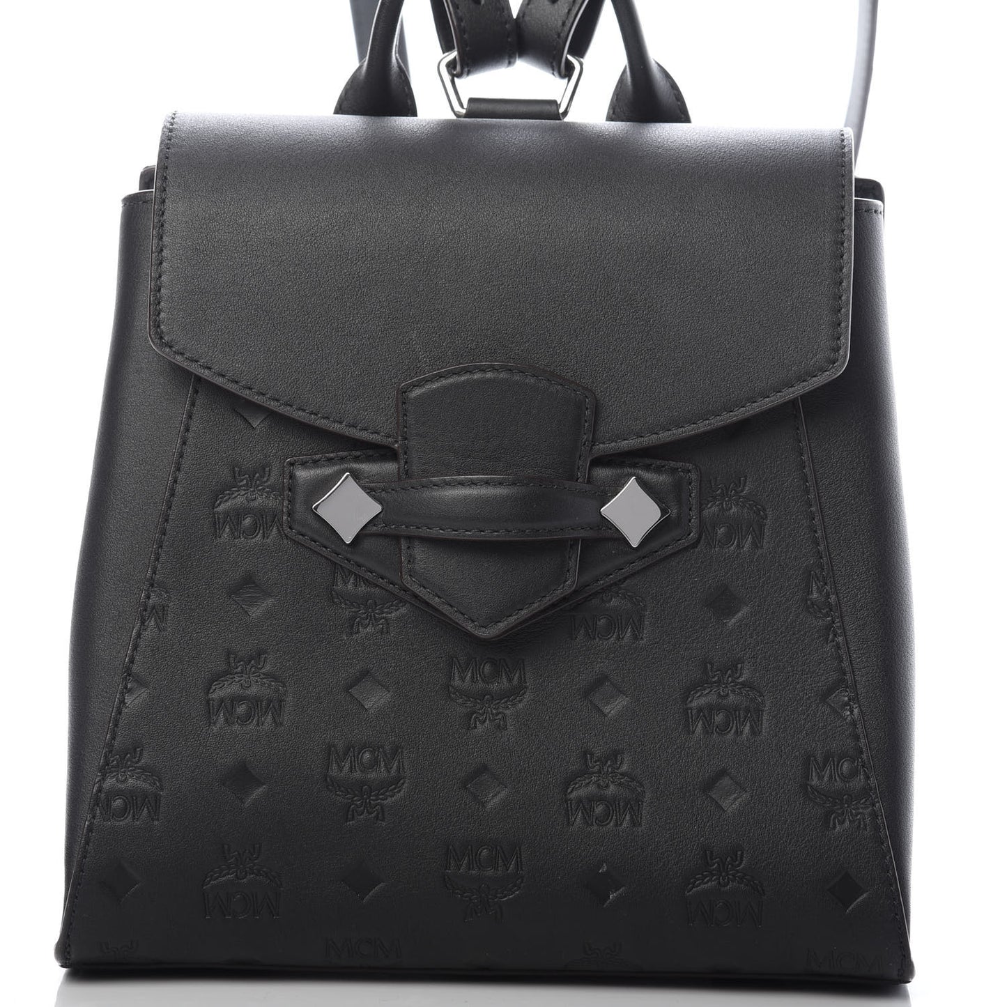 Calfskin Essential Monogram Small Backpack Black