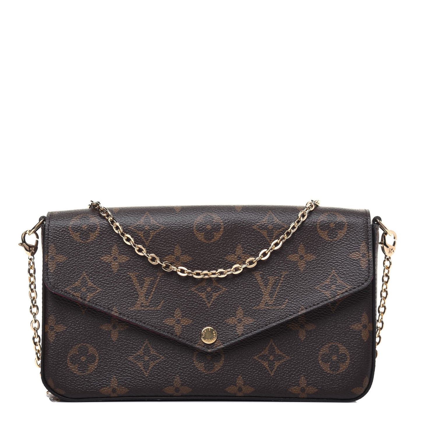 Monogram Pochette Felicie Chain Wallet Fuchsia