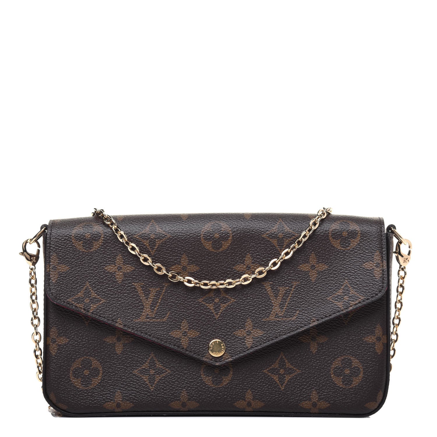 Louis Vuitton Monogram Pochette Felicie Chain Wallet Fuchsia 1 of 11