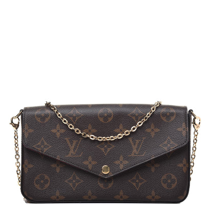 Louis Vuitton Monogram Pochette Felicie Chain Wallet Fuchsia 1 of 11