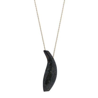 Tiffany 18K Yellow Gold Jade Frank Gehry Fish Pendant Necklace 1 of 6