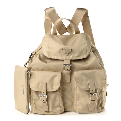 Prada Nylon Vela Saffiano Medium Backpack Deserto 1 of 11