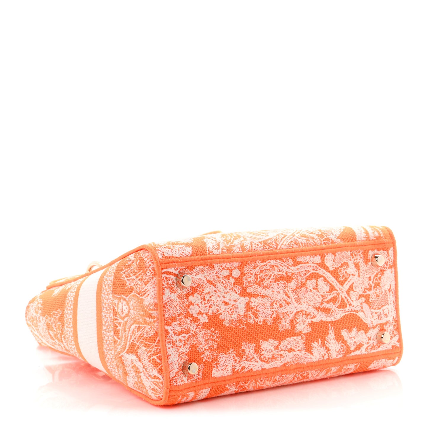 Canvas Toile De Jouy Reverse Embroidered Medium Lady D-Lite Fluorescent Orange