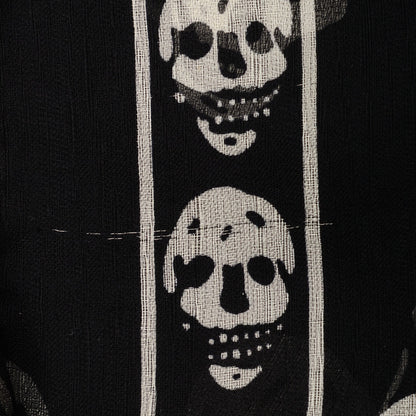 Alexander McQueen Silk Chiffon Skull Scarf Black Ivory 8 of 8