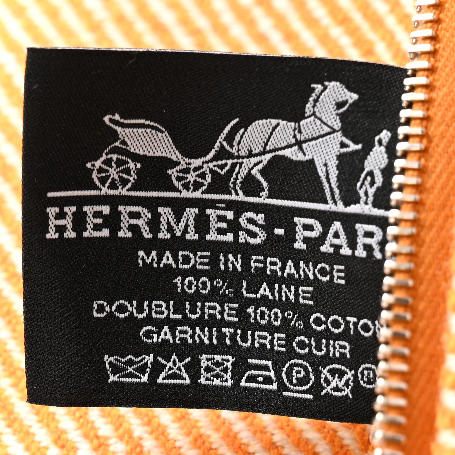 Hermes Merino Wool Large Au Carre Bride-A-Brac Pouch Fauve 6 of 6