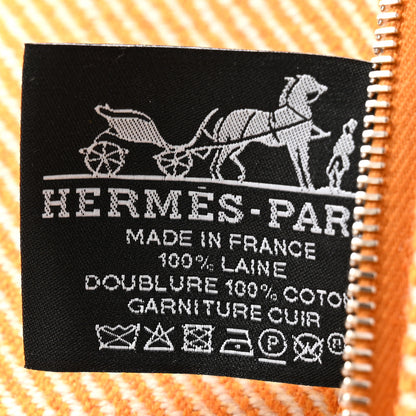 Hermes Merino Wool Large Au Carre Bride-A-Brac Pouch Fauve 6 of 6