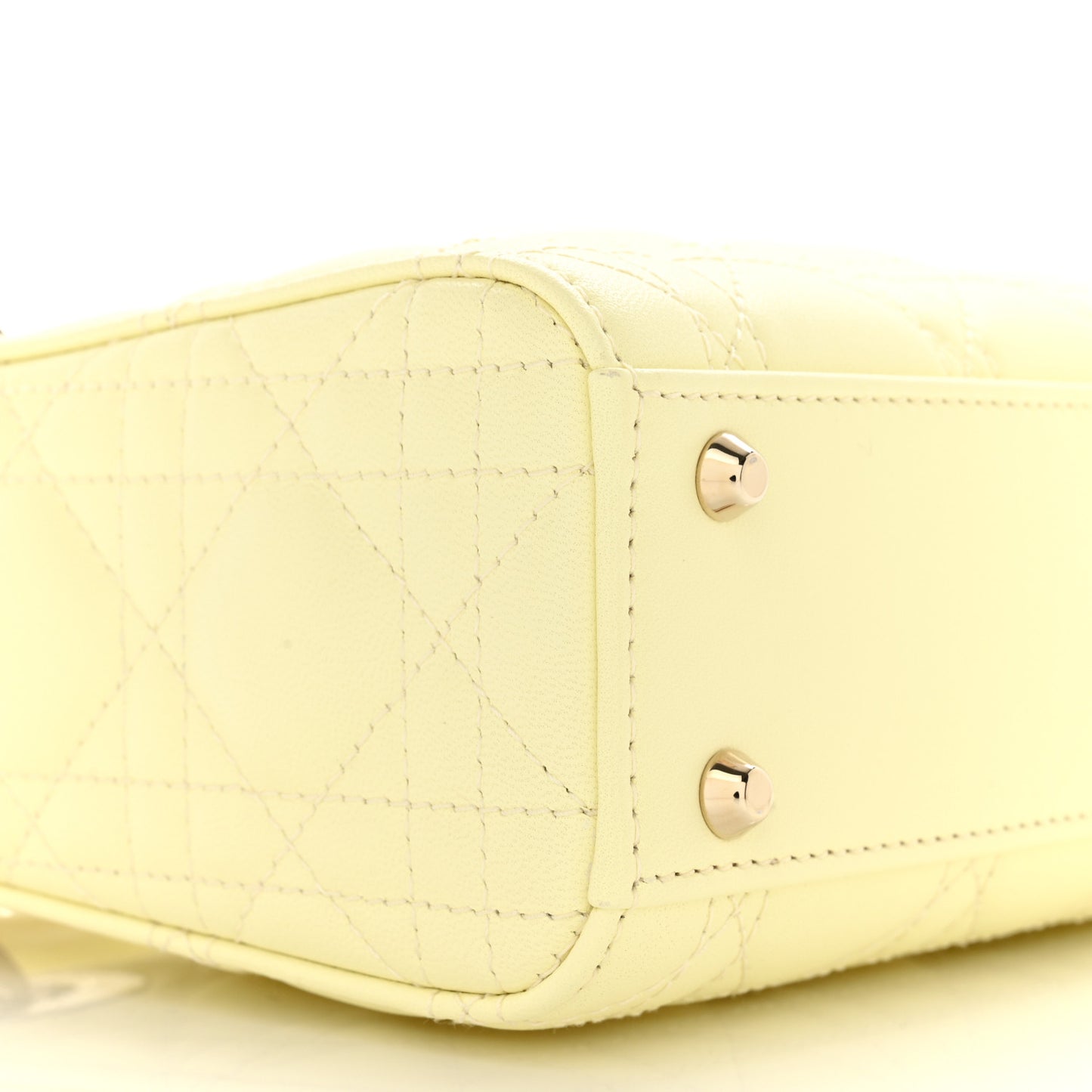 Lambskin Cannage Mini Lady Dior Soft Yellow