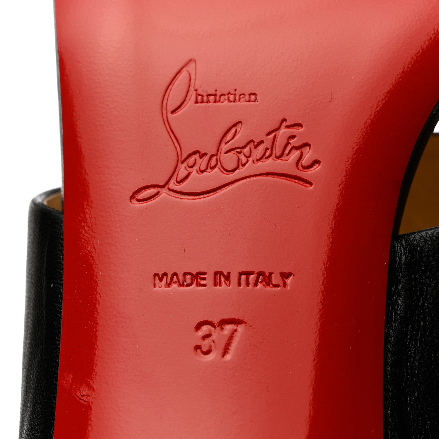 Christian Louboutin Nappa Vasa Opticat 55 Slide Sandals 37 Black Gold 6 of 10