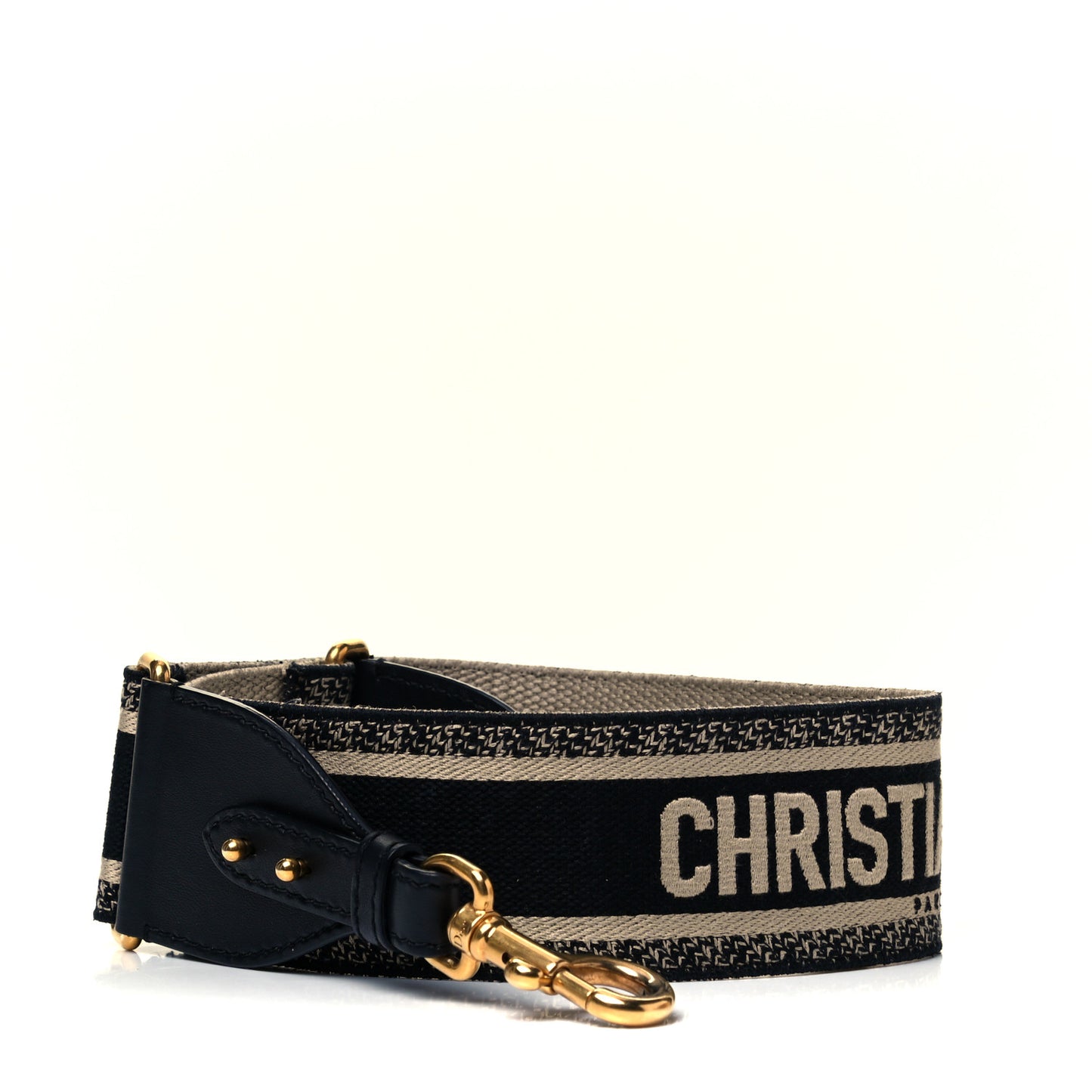 Canvas Embroidered Shoulder Strap Black