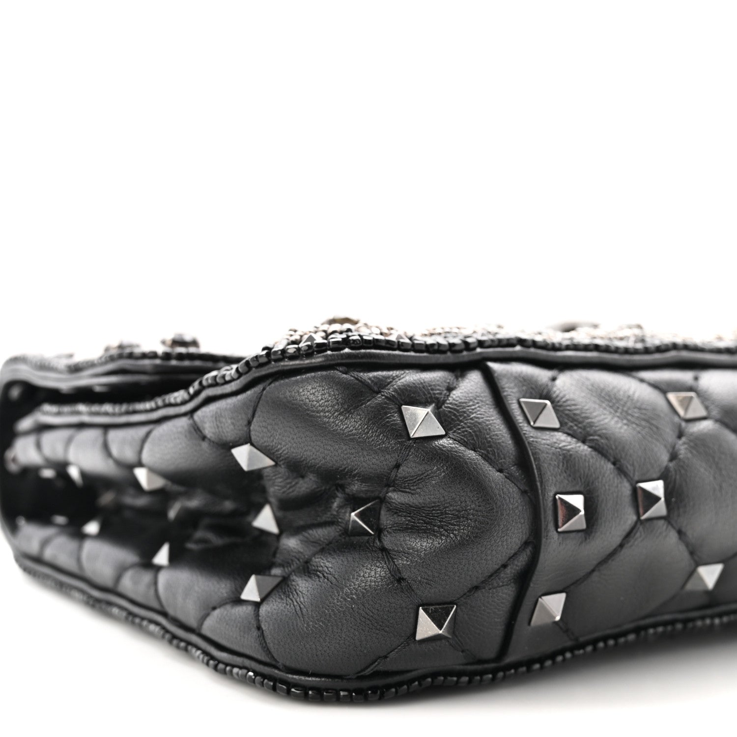 Valentino Garavani Beaded Small Rockstud Spike It Shoulder Bag Black 8 of 9