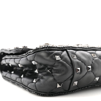 Valentino Garavani Beaded Small Rockstud Spike It Shoulder Bag Black 8 of 9