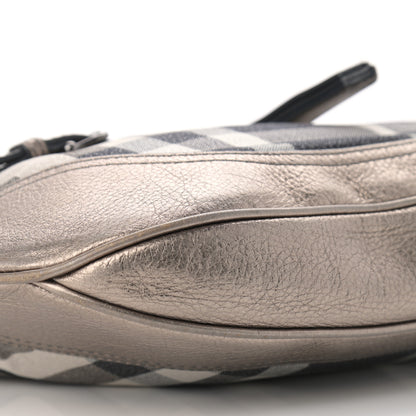 Burberry Shimmer Check Brooke Hobo Silver 10 of 12