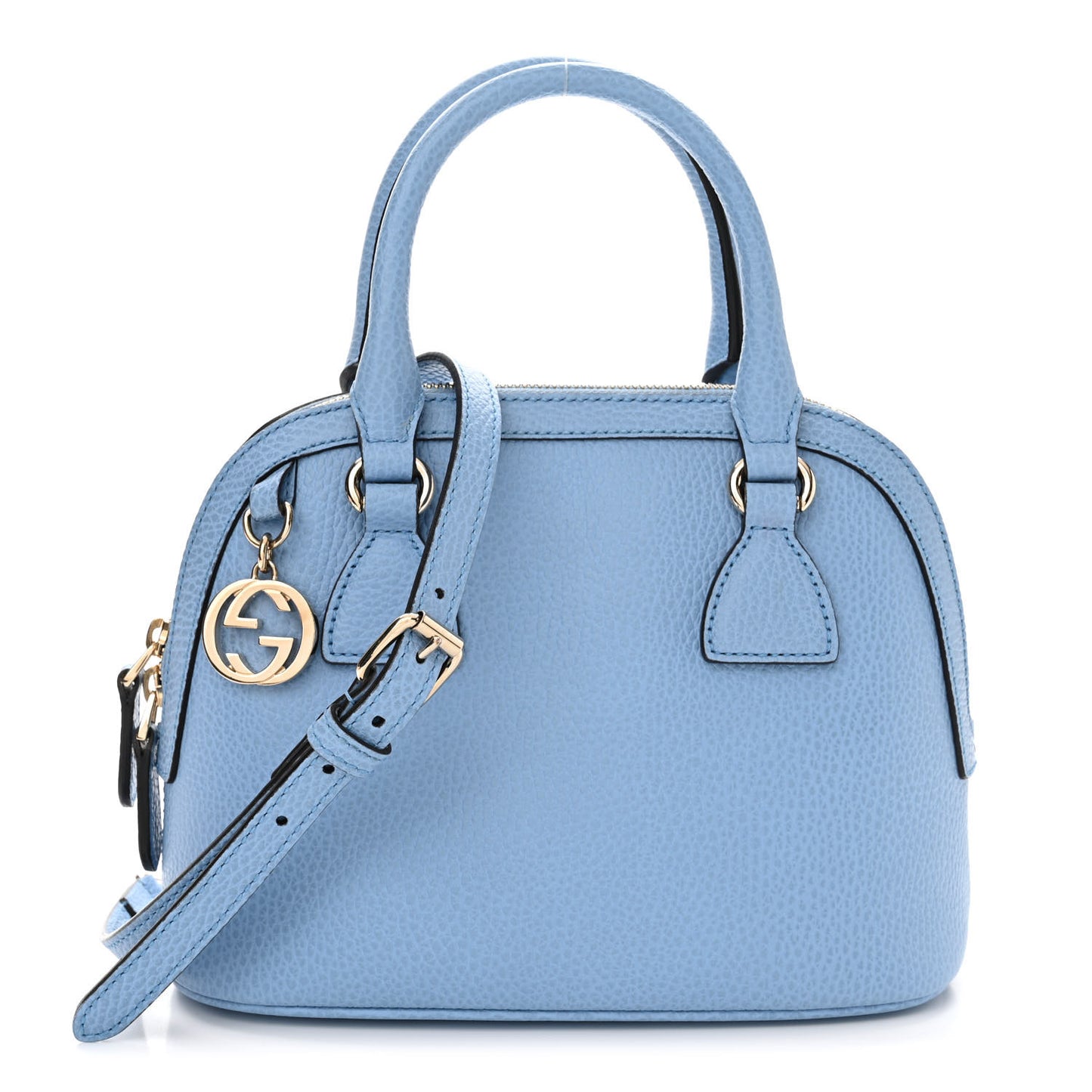 Dollar Calfskin Small GG Charm Dome Bag Mineral Blue