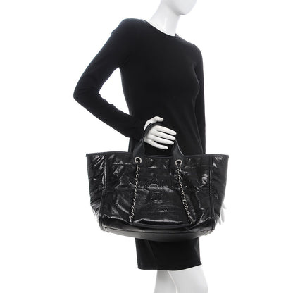 Chanel Glazed Calfskin Large Deauville Tote Black 2 of 11