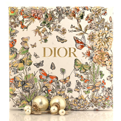 Christian Dior Pearl Butterfly Tribal Earrings Gold 5 of 5