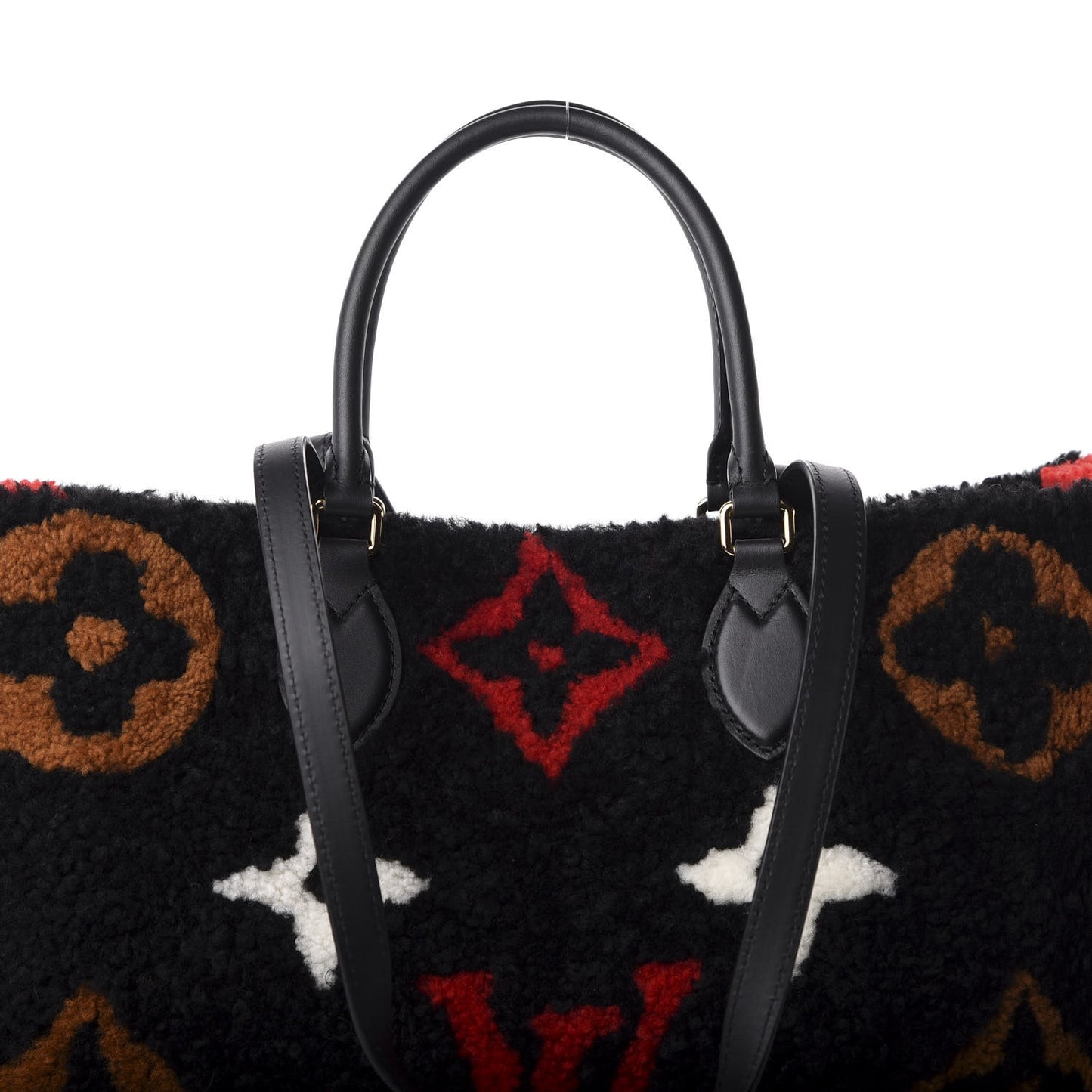 Shearling Monogram Giant Teddy Onthego GM Black Red