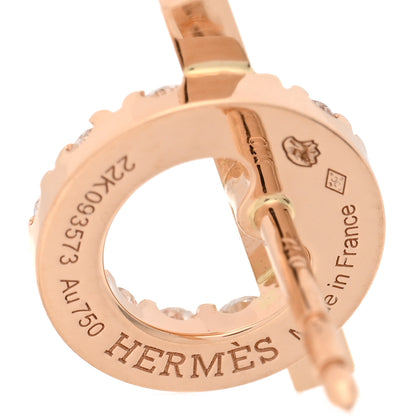 Hermes 18K Rose Gold Diamond Finesse Earrings 4 of 5