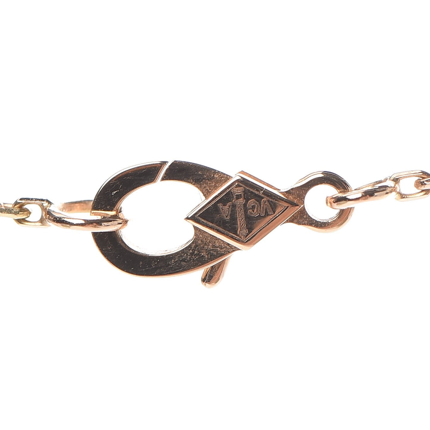 18K Rose Gold Diamond Black Onyx Vintage Alhambra Pendant Necklace