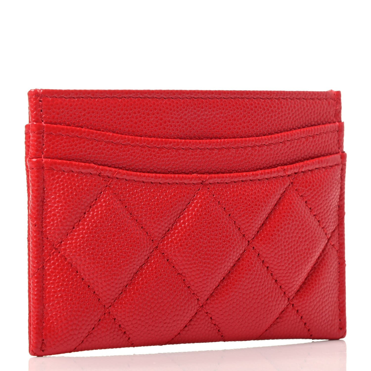 Chanel Caviar Quilted Card Holder Red 2 of 4
