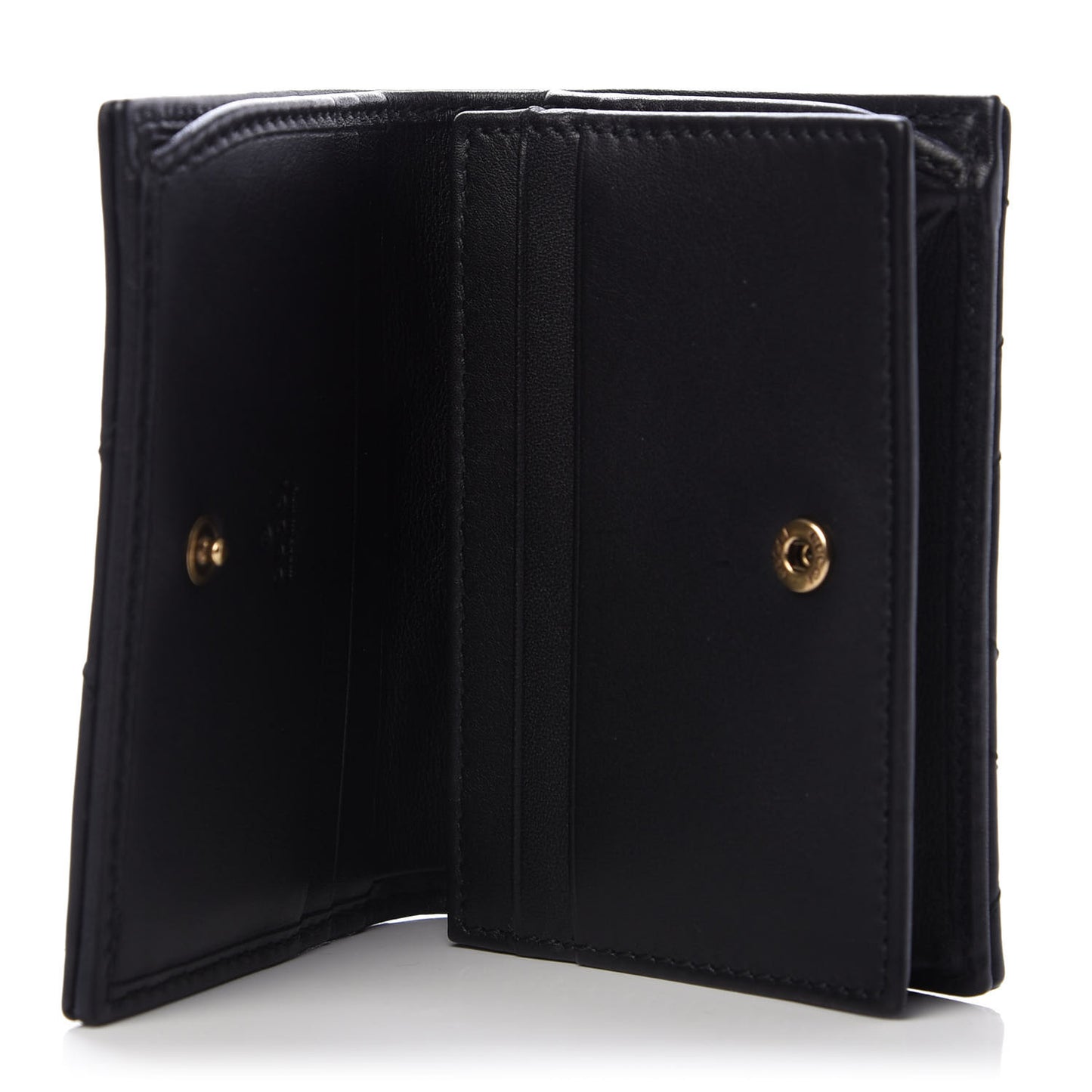 Calfskin Matelasse GG Marmont Card Case Wallet Black
