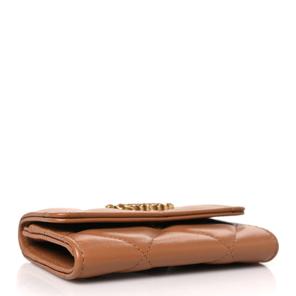 Chanel Lambskin Quilted Chanel 19 Flap Card Holder Brown 8 of 8