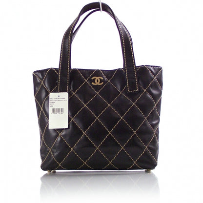 Chanel Leathter Quilted Surpique Tote Black 1 of 11