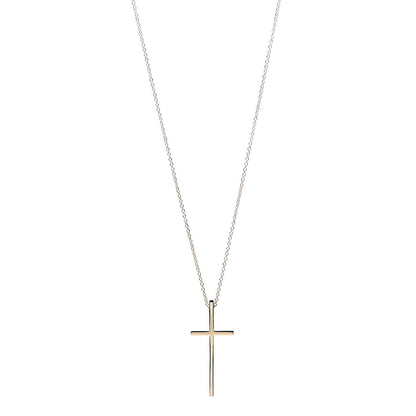Tiffany 18K Yellow Gold Metro Cross Pendant Necklace 1 of 5