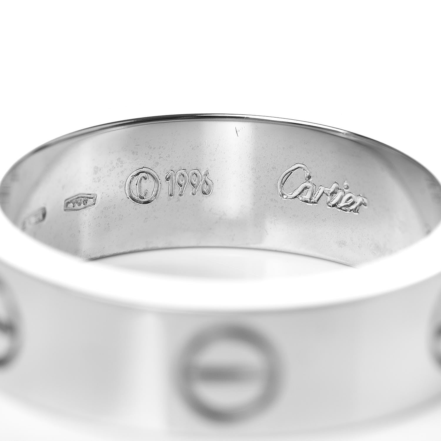 Cartier 18K White Gold 6mm LOVE Ring 58 8.25 4 of 4