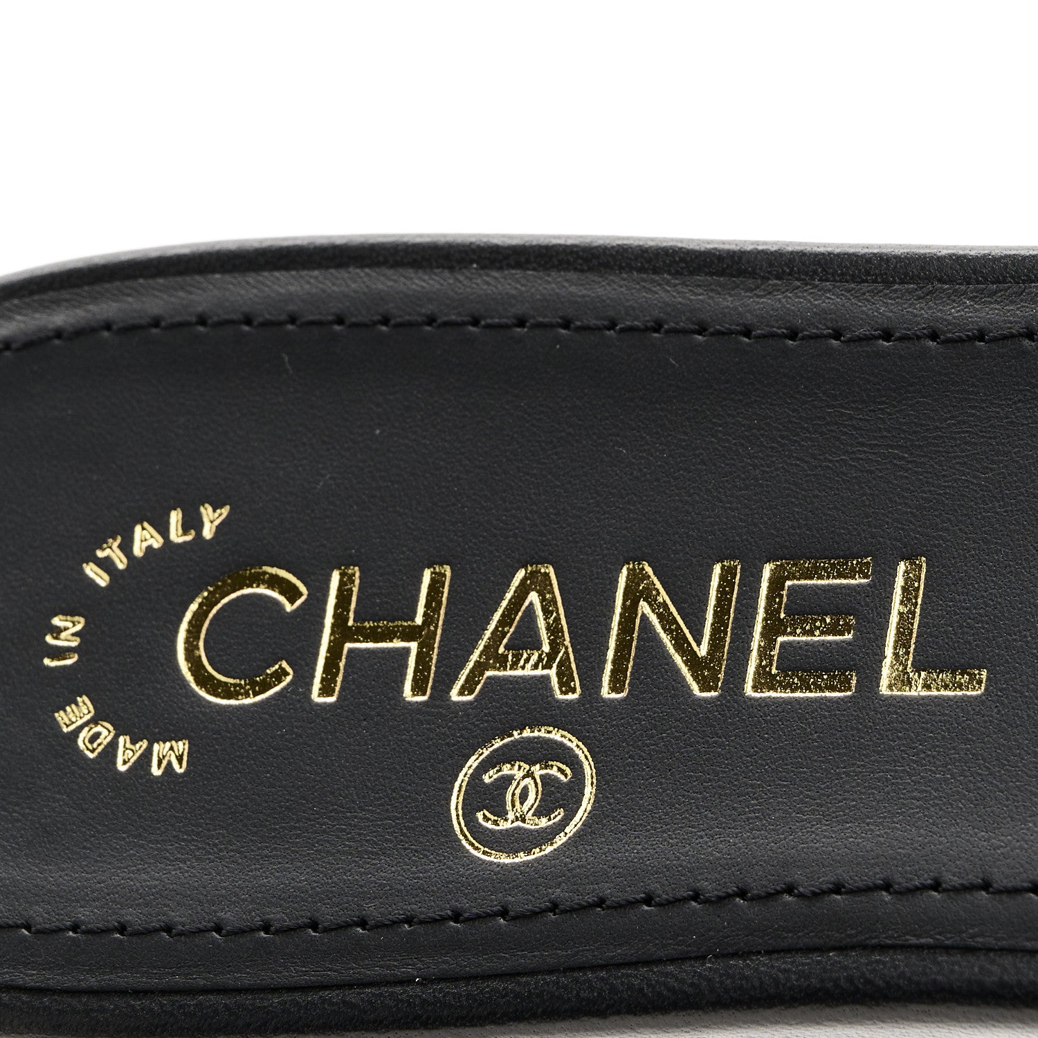 Chanel Lambskin Pearl Crystal CC Sandals 39.5 Black 7 of 9