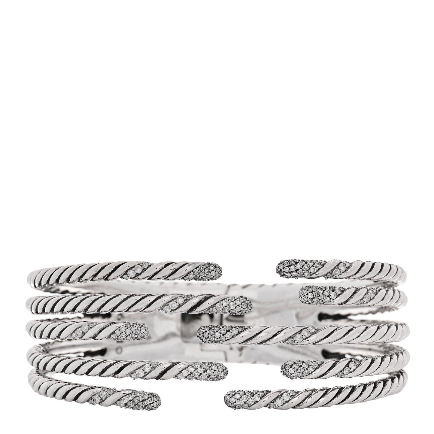 Sterling Silver Diamond 5-Row Open Willow Bracelet