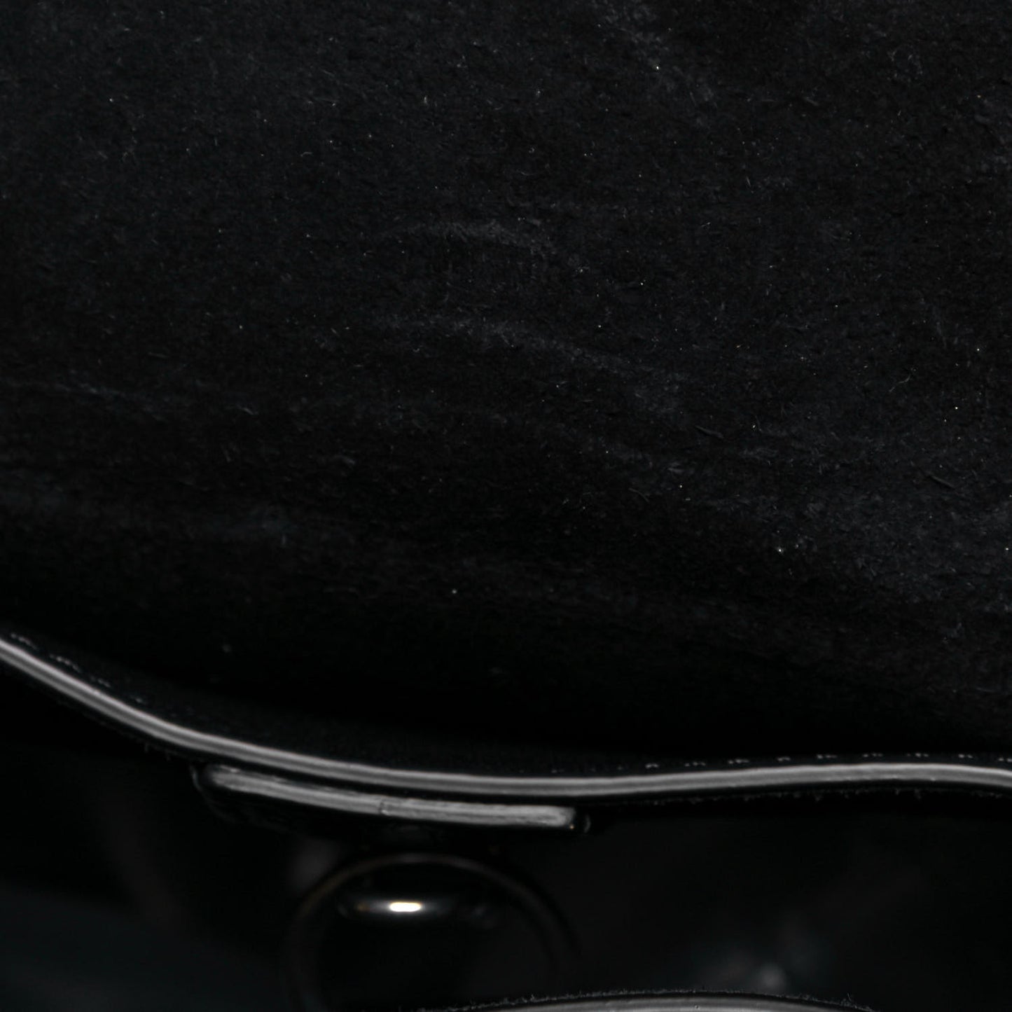 Supple Grained Calfskin Small Long Strap Big Bag Black