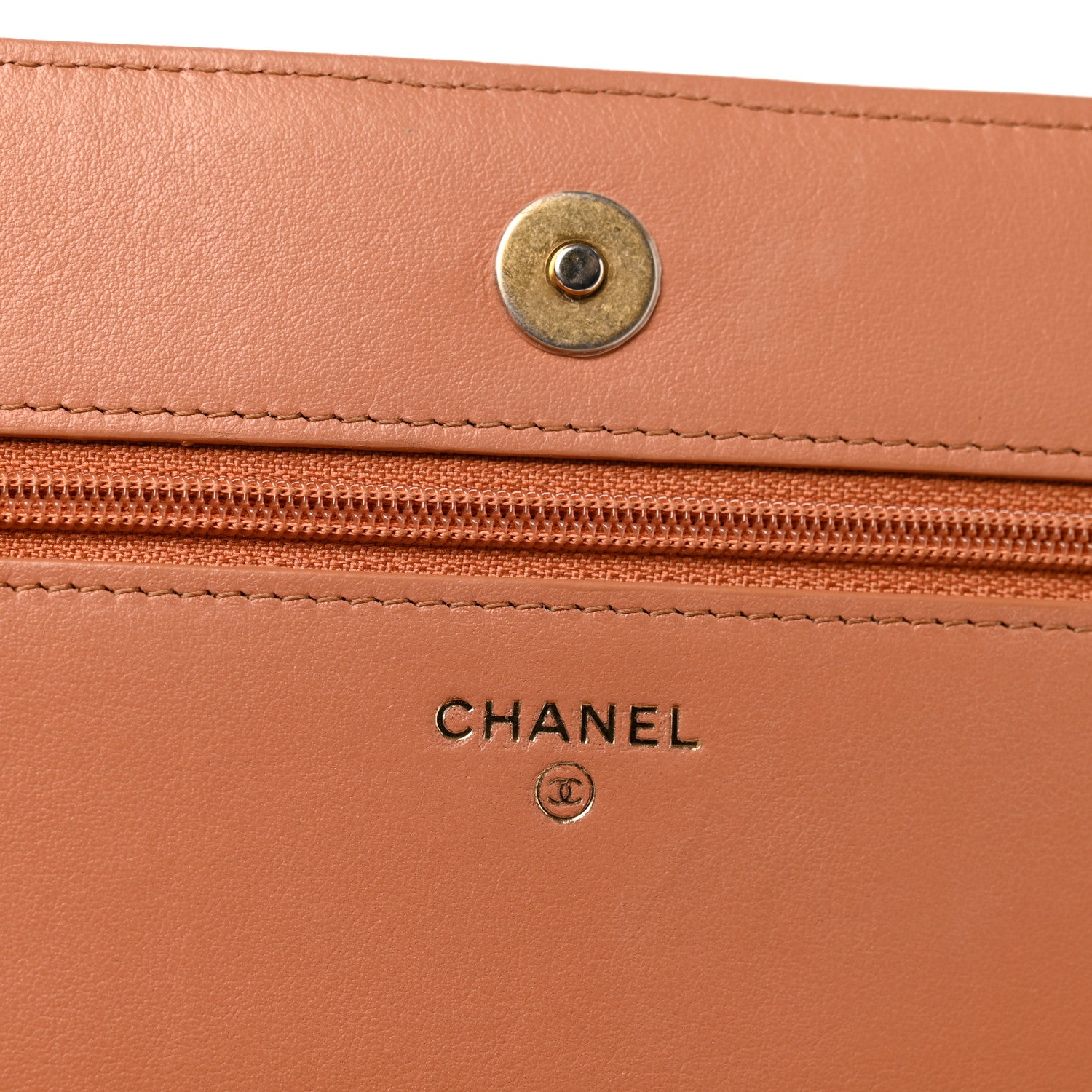 Chanel Lambskin Quilted Boy Wallet On Chain WOC Beige 6 of 14
