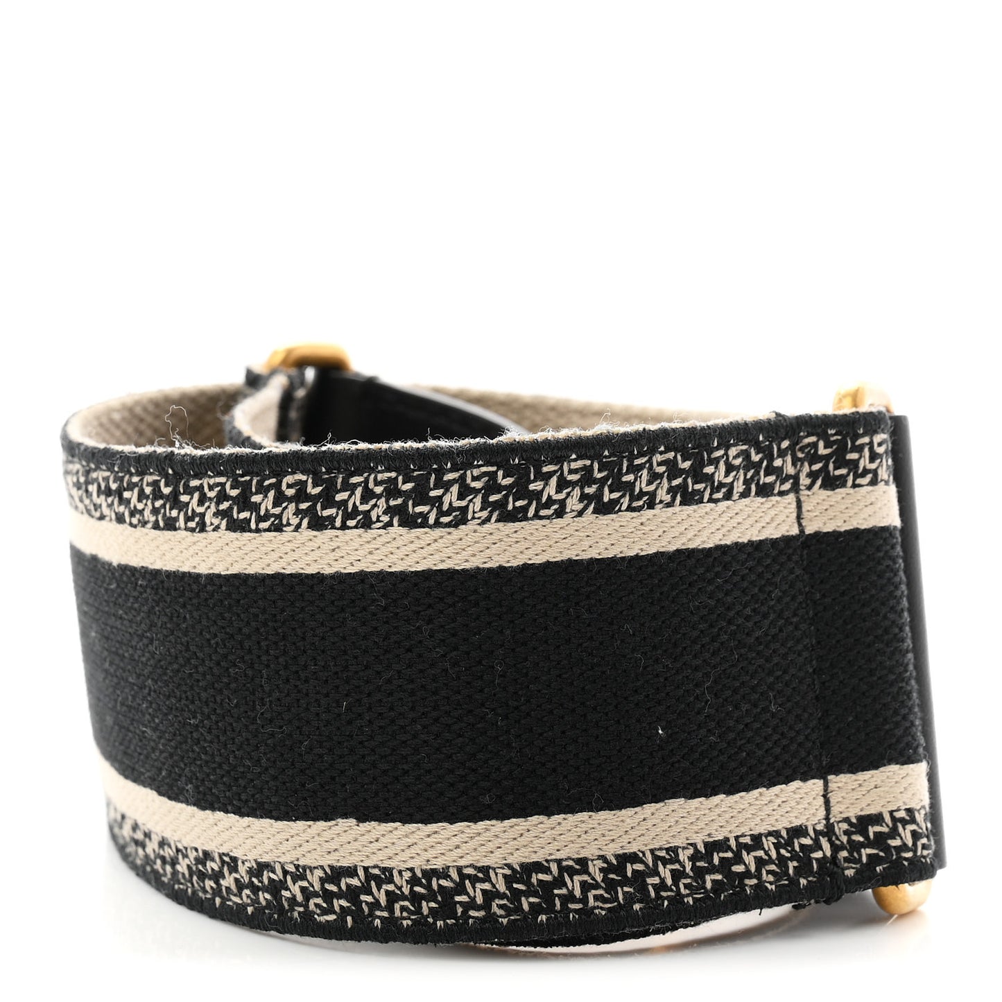 Canvas Embroidered Shoulder Strap Black