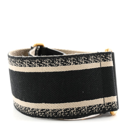 Christian Dior Canvas Embroidered Shoulder Strap Black 2 of 5