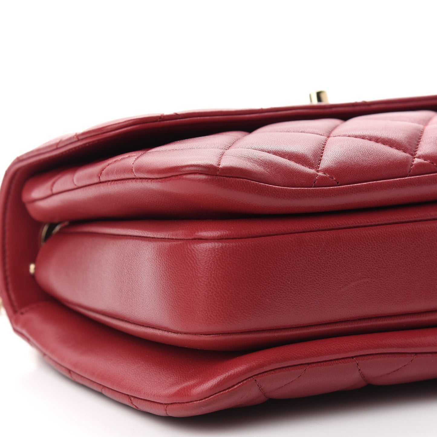 Lambskin Quilted Small Trendy CC Flap Dual Handle Bag Red