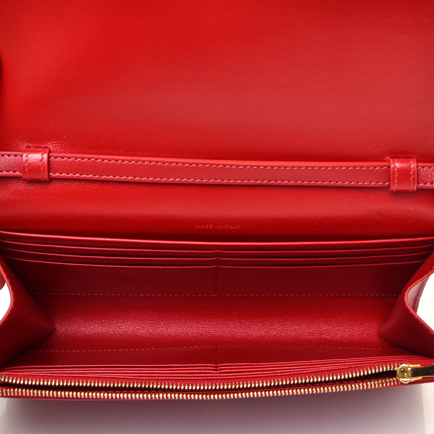 Smooth Calfskin Tassels Wallet On Strap Red