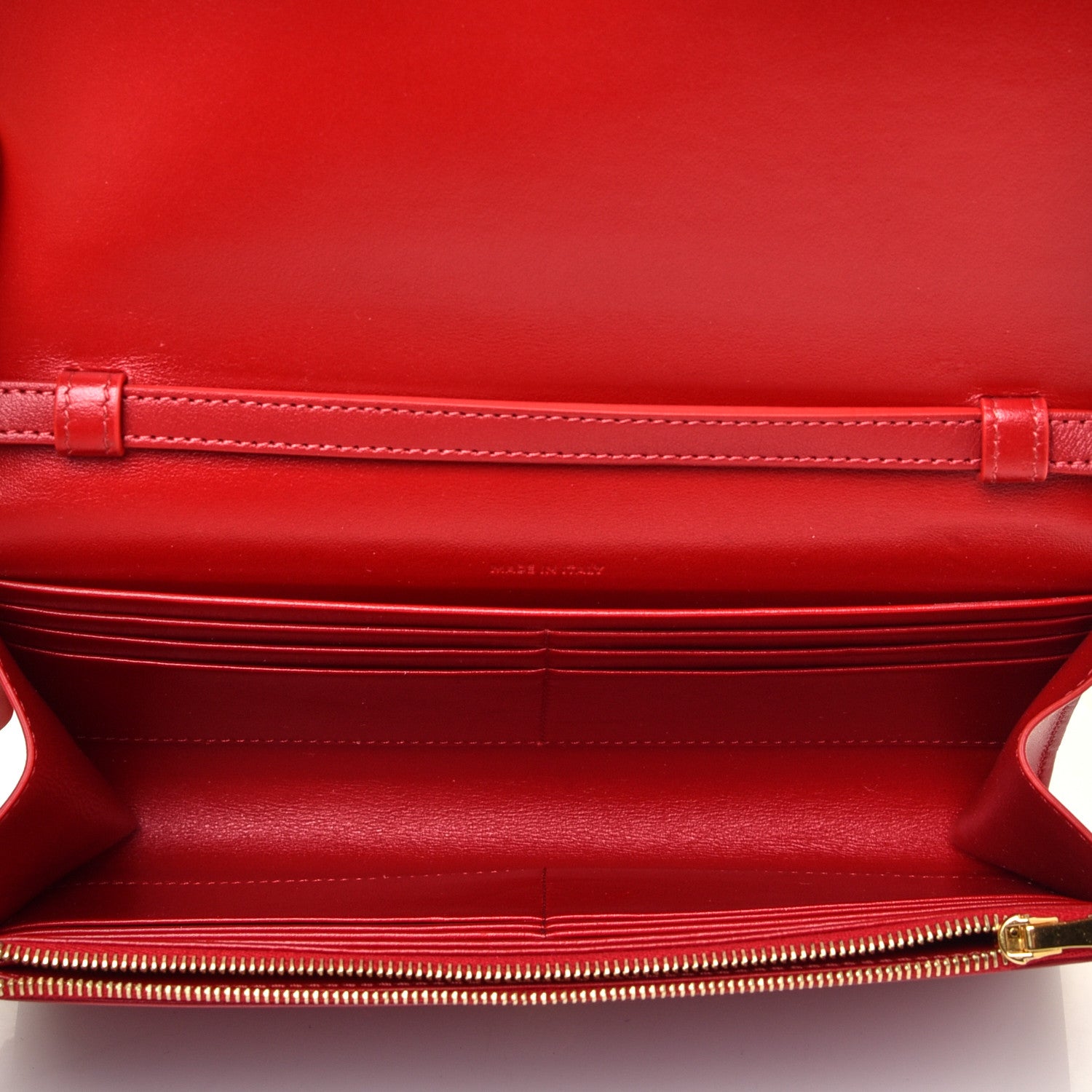 Celine Smooth Calfskin Tassels Wallet On Strap Red 5 of 9