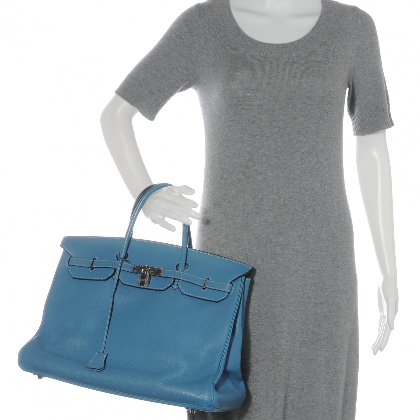 Taurillon Clemence Birkin 40 Blue Jean