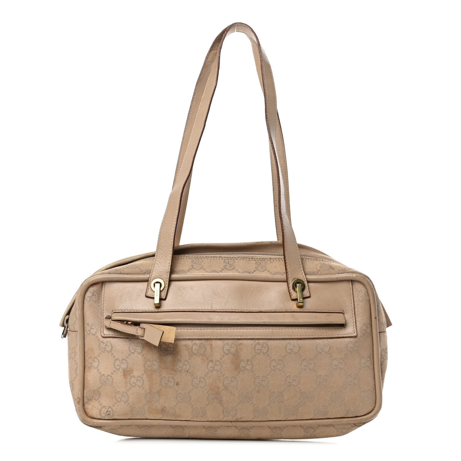 Gucci Monogram Satchel Beige 1 of 4