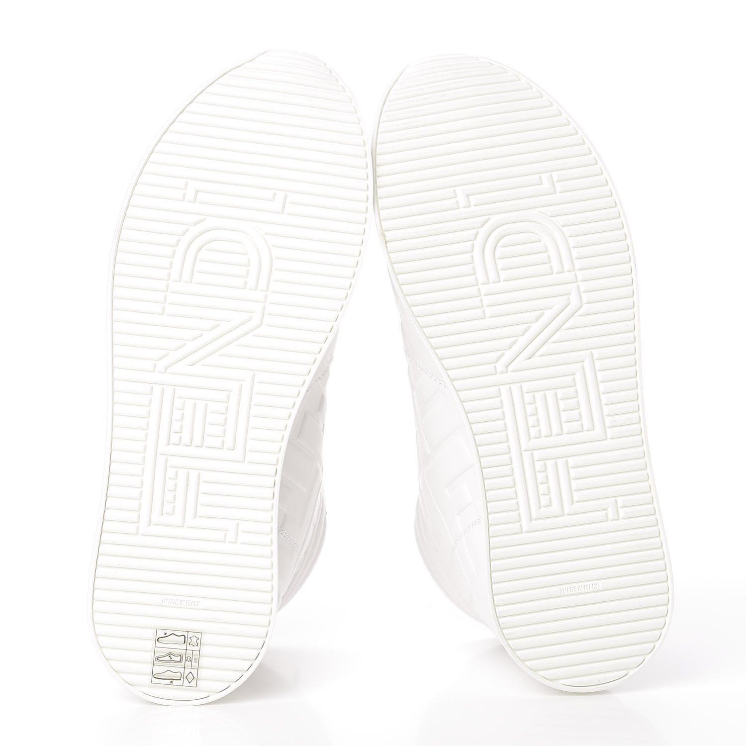 Fendi Nappa Macro FF Embossed Womens High Top Sneakers 36.5 White Ice 5 of 10