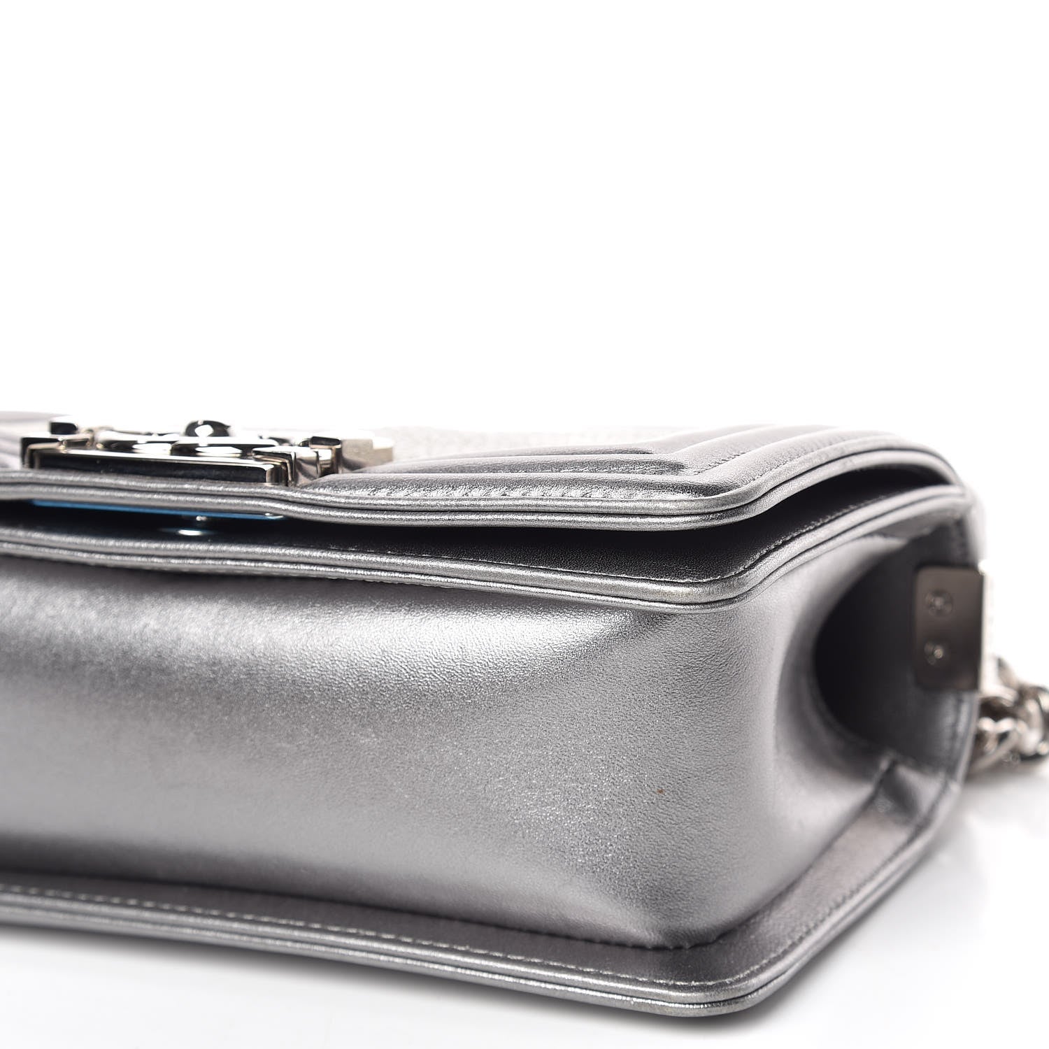 Chanel Galuchat Stingray Small Boy Flap Silver 6 of 10