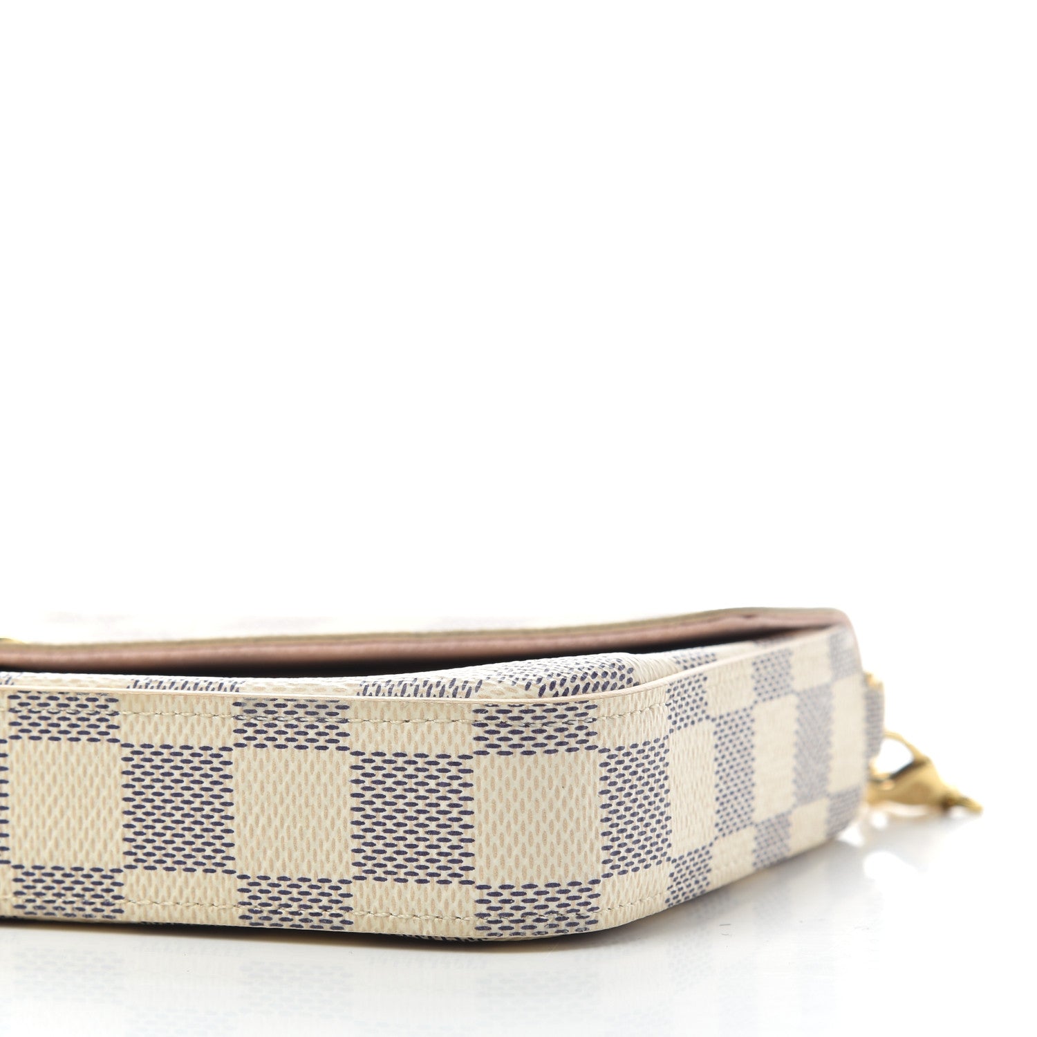 Louis Vuitton Damier Azur Pochette Felicie Chain Wallet Rose Ballerine 9 of 10