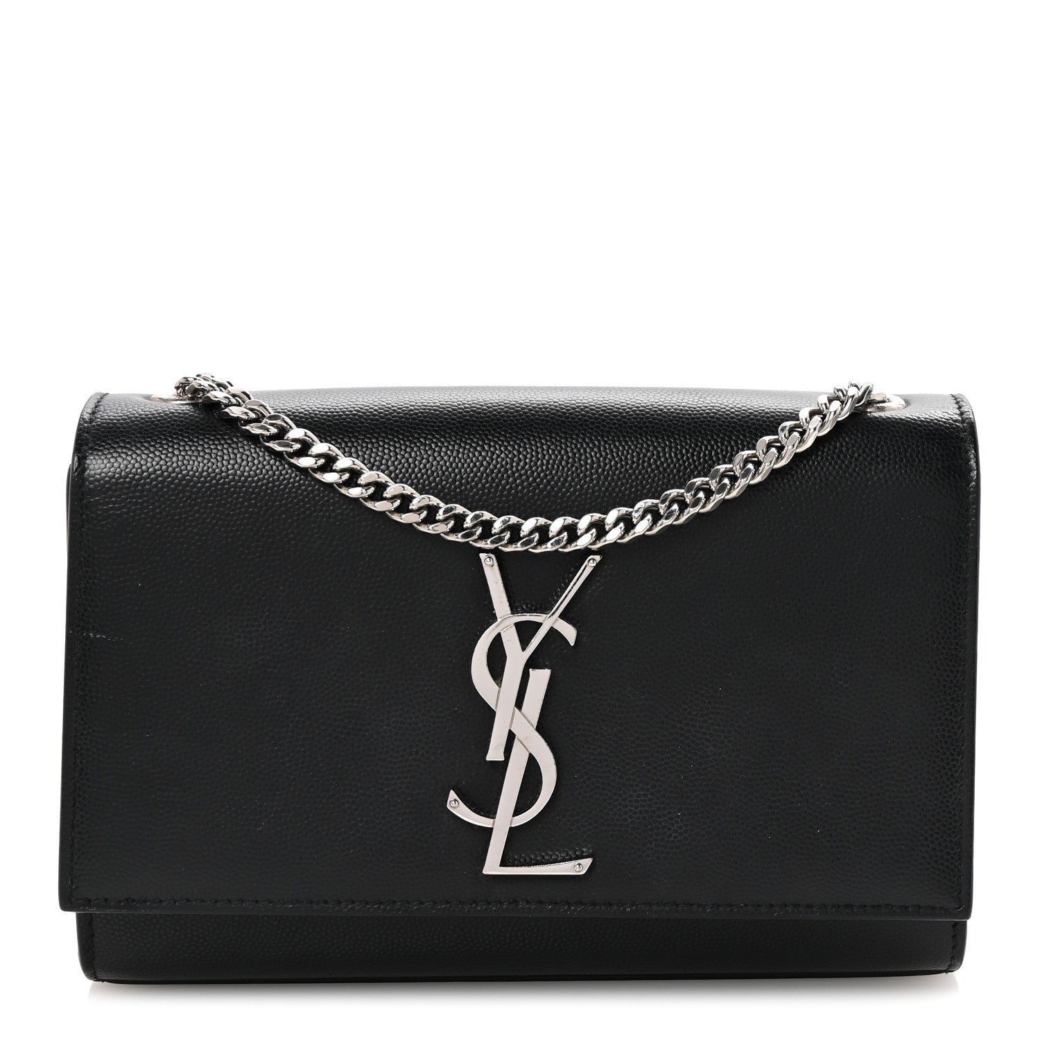 Saint Laurent Grain De Poudre Small Monogram Kate Satchel Black 1 of 9