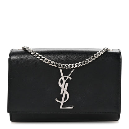 Saint Laurent Grain De Poudre Small Monogram Kate Satchel Black 1 of 9