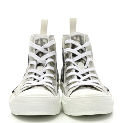 Christian Dior Technical Canvas Oblique Mens B23 High Top Sneakers 38 White Black 2 of 9