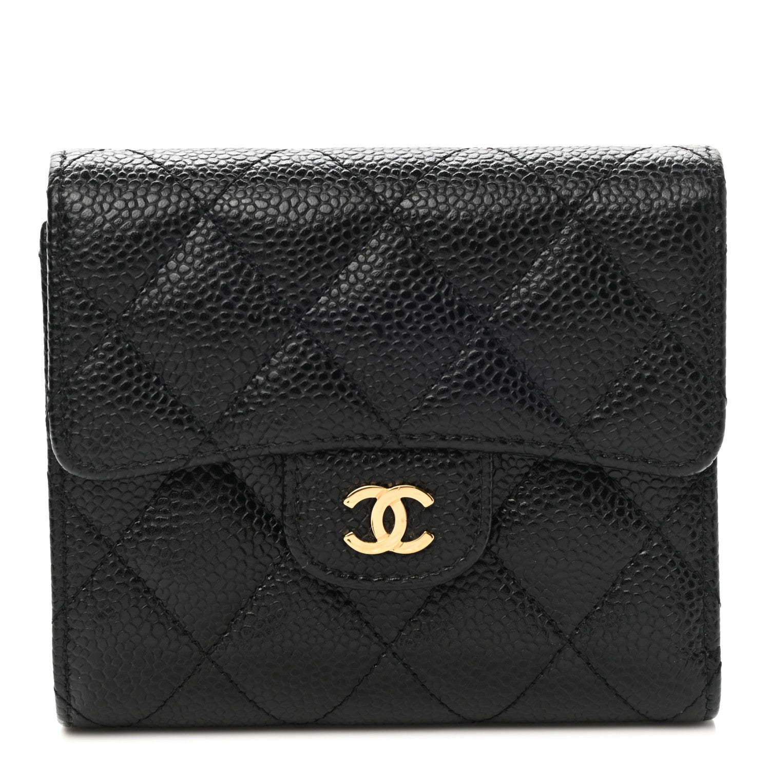 Chanel Caviar Quilted Compact Flap Wallet Black 1 of 7