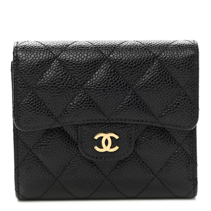 Chanel Caviar Quilted Compact Flap Wallet Black 1 of 7