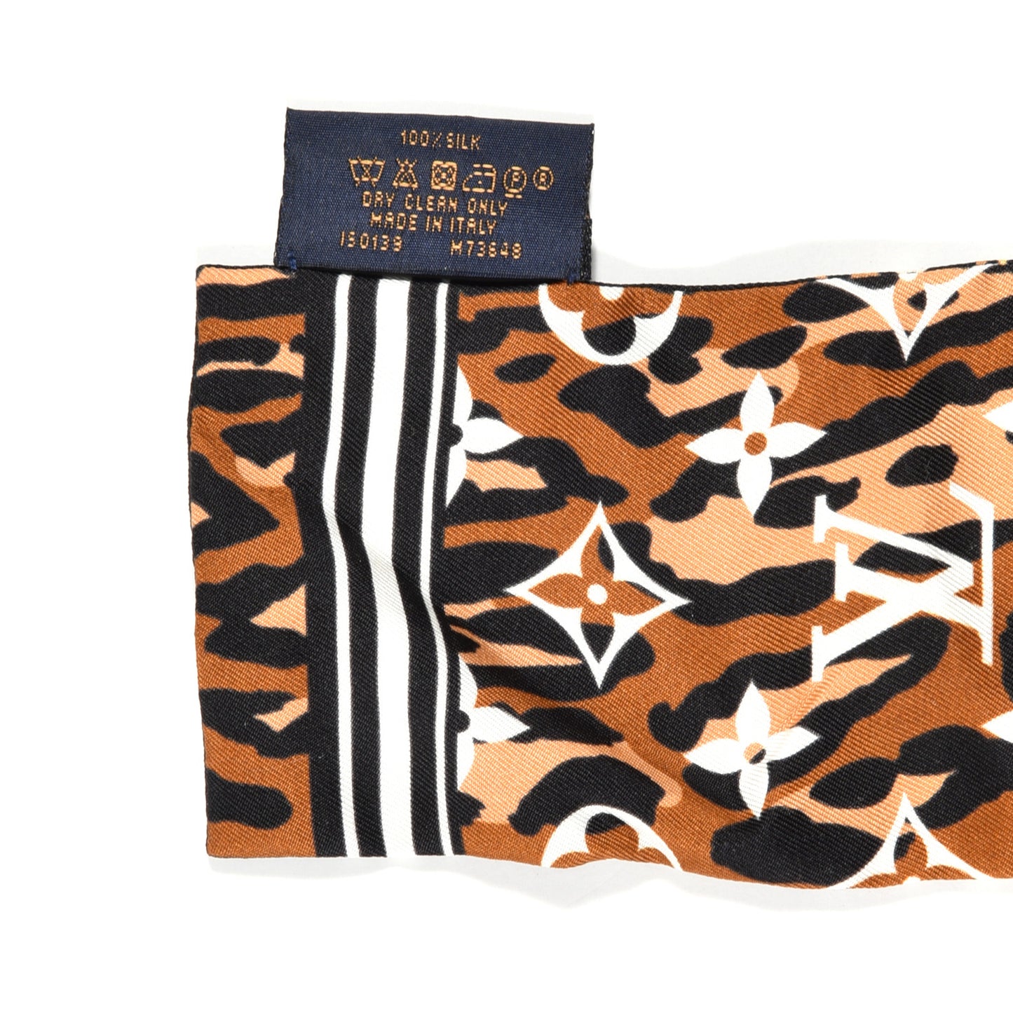Silk Monogram Giant Jungle Bandeau Black