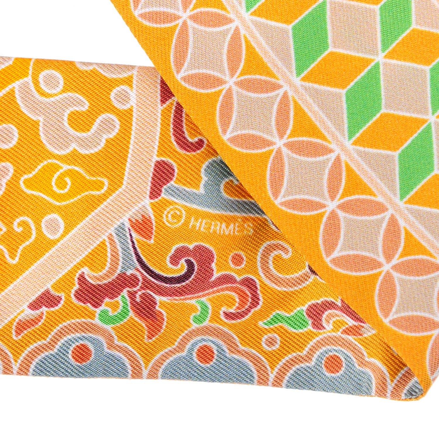 Hermes Silk Collections Imperiales Twilly Bouton D'Or Miel Vert 4 of 5