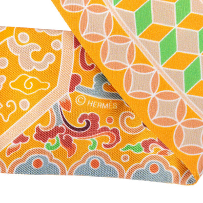 Hermes Silk Collections Imperiales Twilly Bouton D'Or Miel Vert 4 of 5